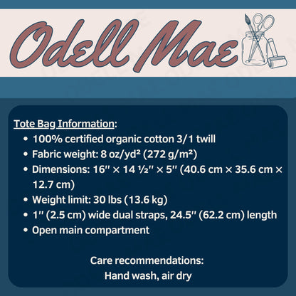 Custom Tote Bag: Bridesmaid or Bridal Party (Organic Cotton, Printed)