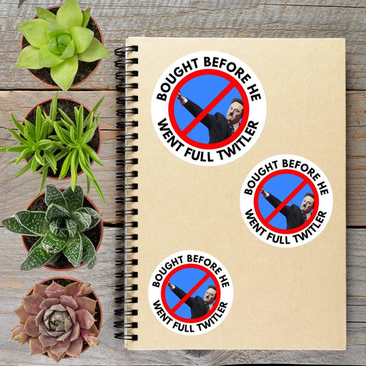 Anti Musk Bought Before Anti Trump Political Protest Urinal Vinyl Sticker | LIMITED RUN - Aphantastic Designs