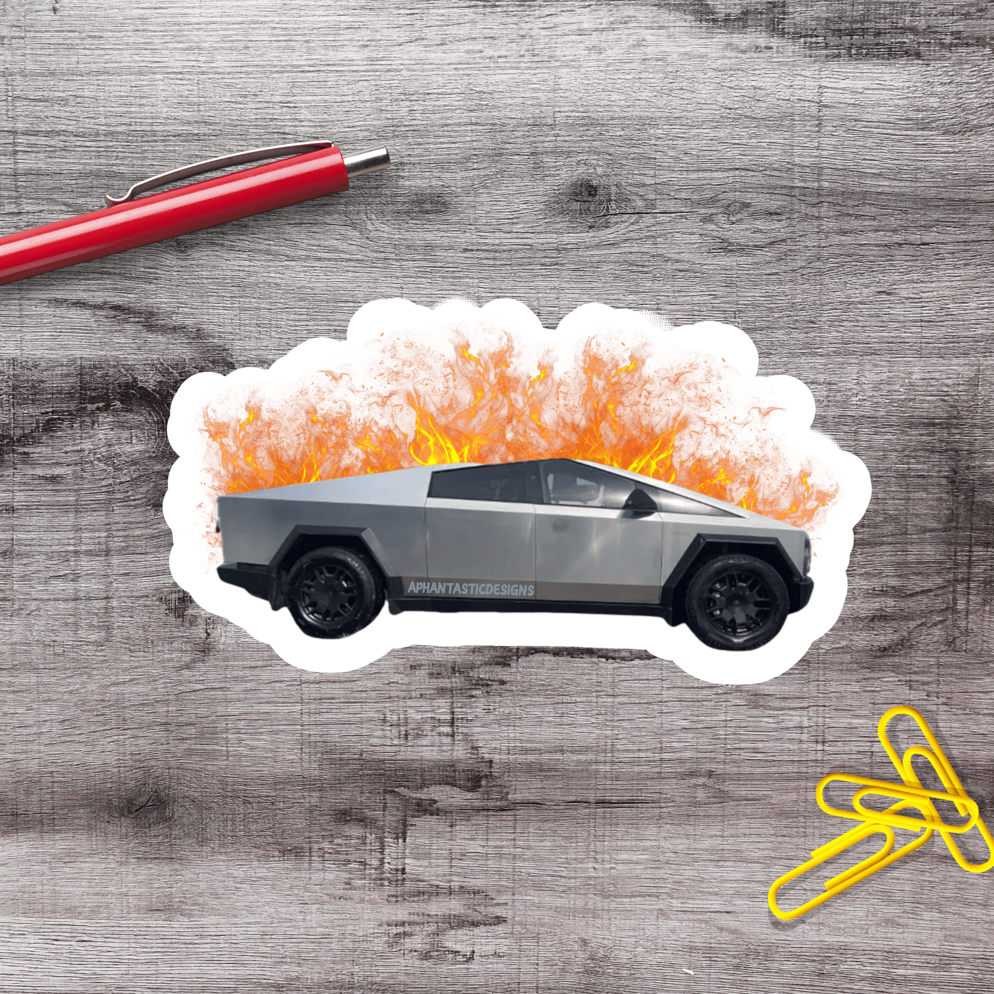 Anti Musk Dumpster Fire Vinyl Sticker - Aphantastic Designs