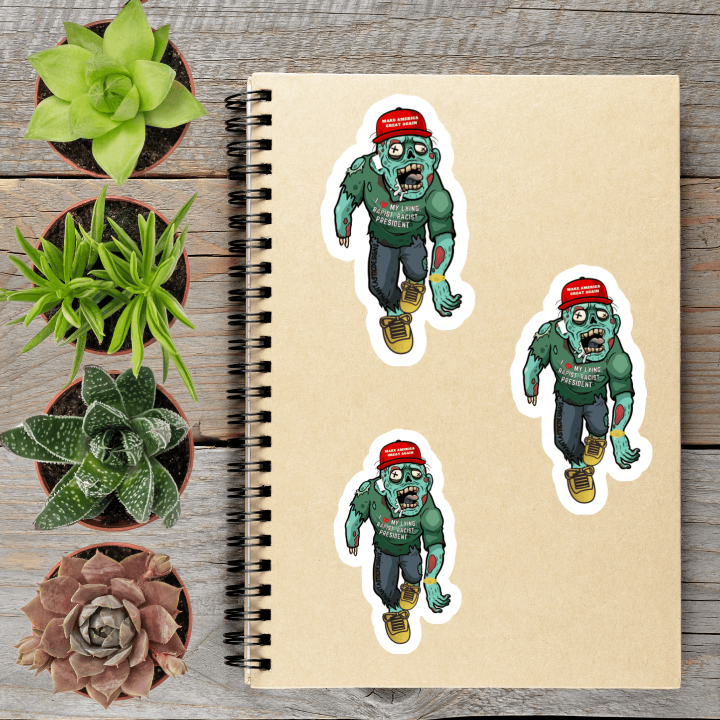 Anti Trump MAGA Zombie Political Protest Urinal Vinyl Stickers | LIMITED RUN - Aphantastic Designs