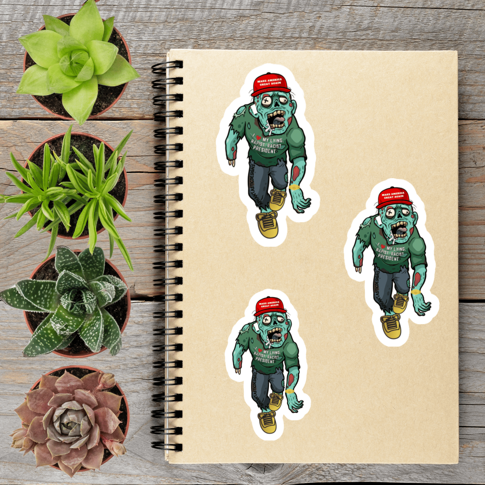 Anti Trump MAGA Zombie Political Protest Urinal Vinyl Stickers | LIMITED RUN - Aphantastic Designs
