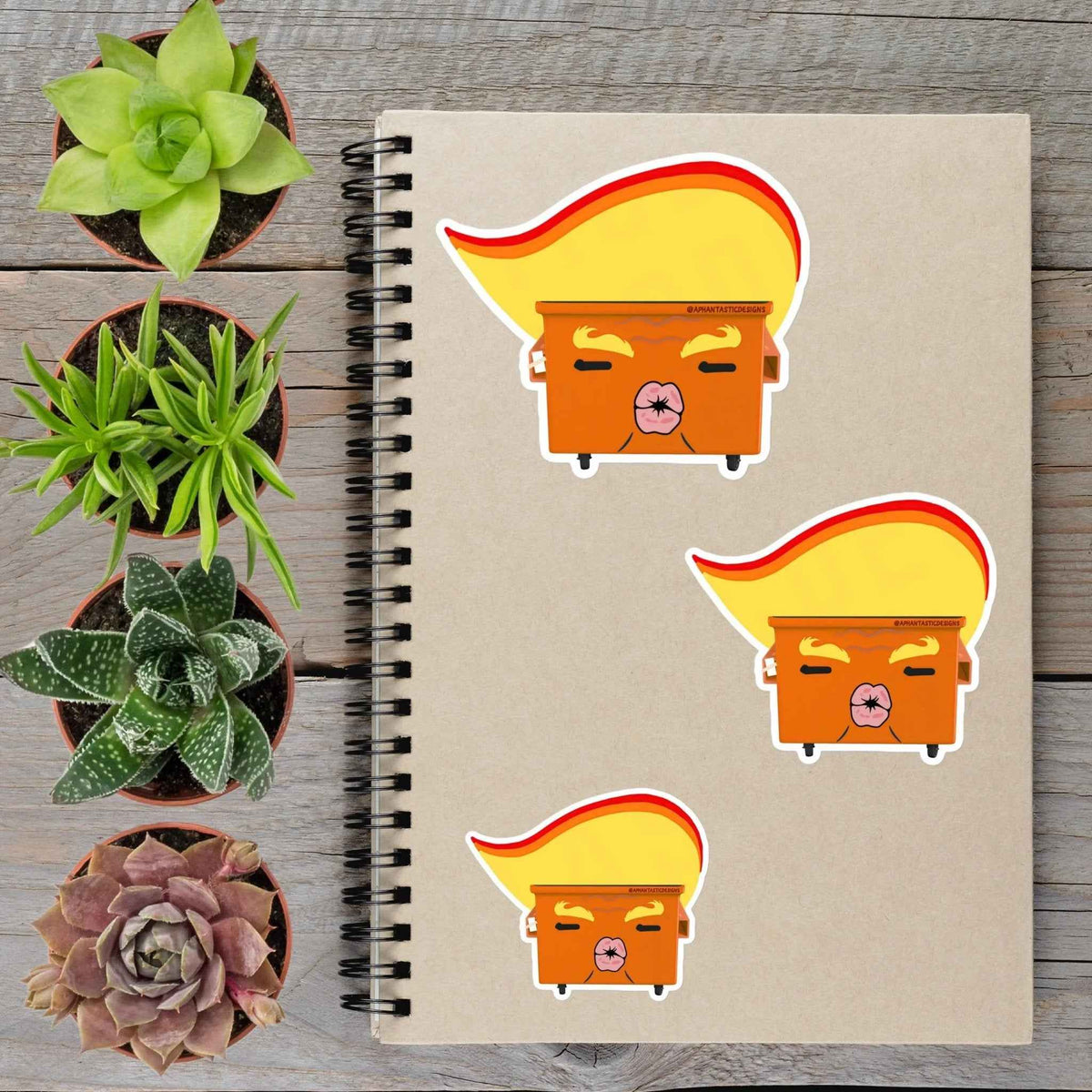 Orange Dumpster Fire Vinyl Sticker