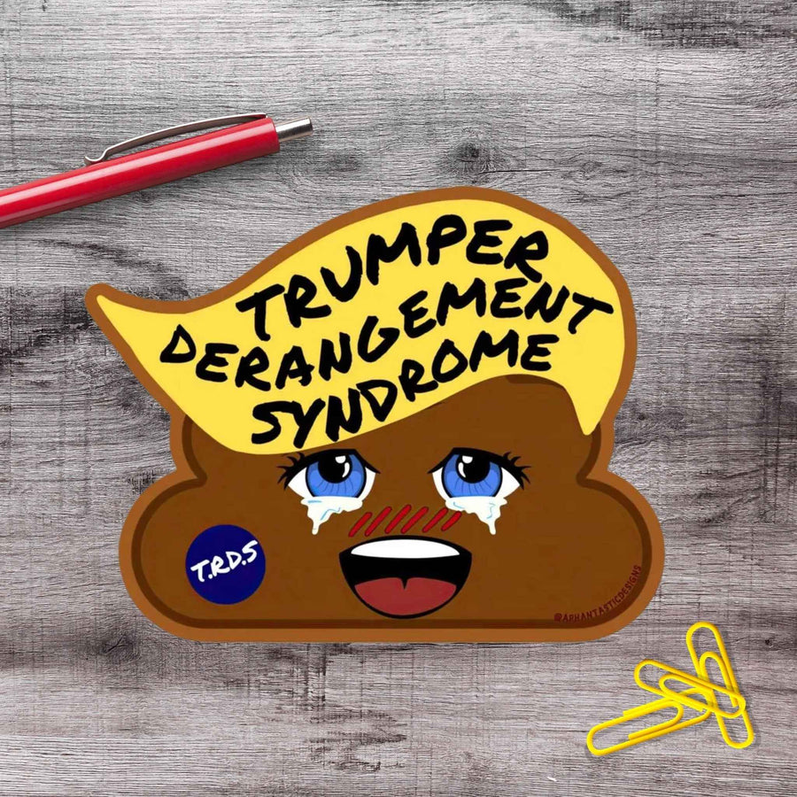 Anti Trump TDS Poop Emoji Vinyl Sticker