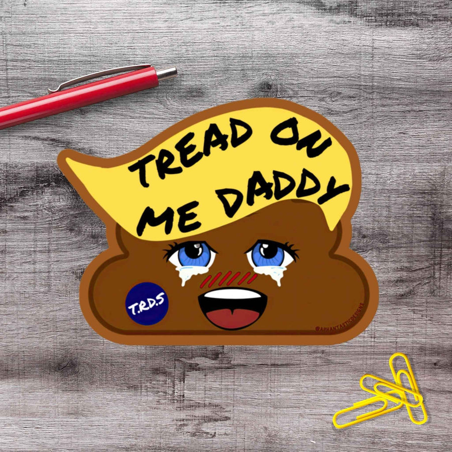 Anti Trump Tread On Me Poop Emoji Vinyl Sticker