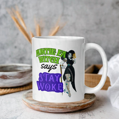 Antifa Witch Mug | Ceramic, Left Hand Friendly, & Dishwasher Safe - Aphantastic Designs