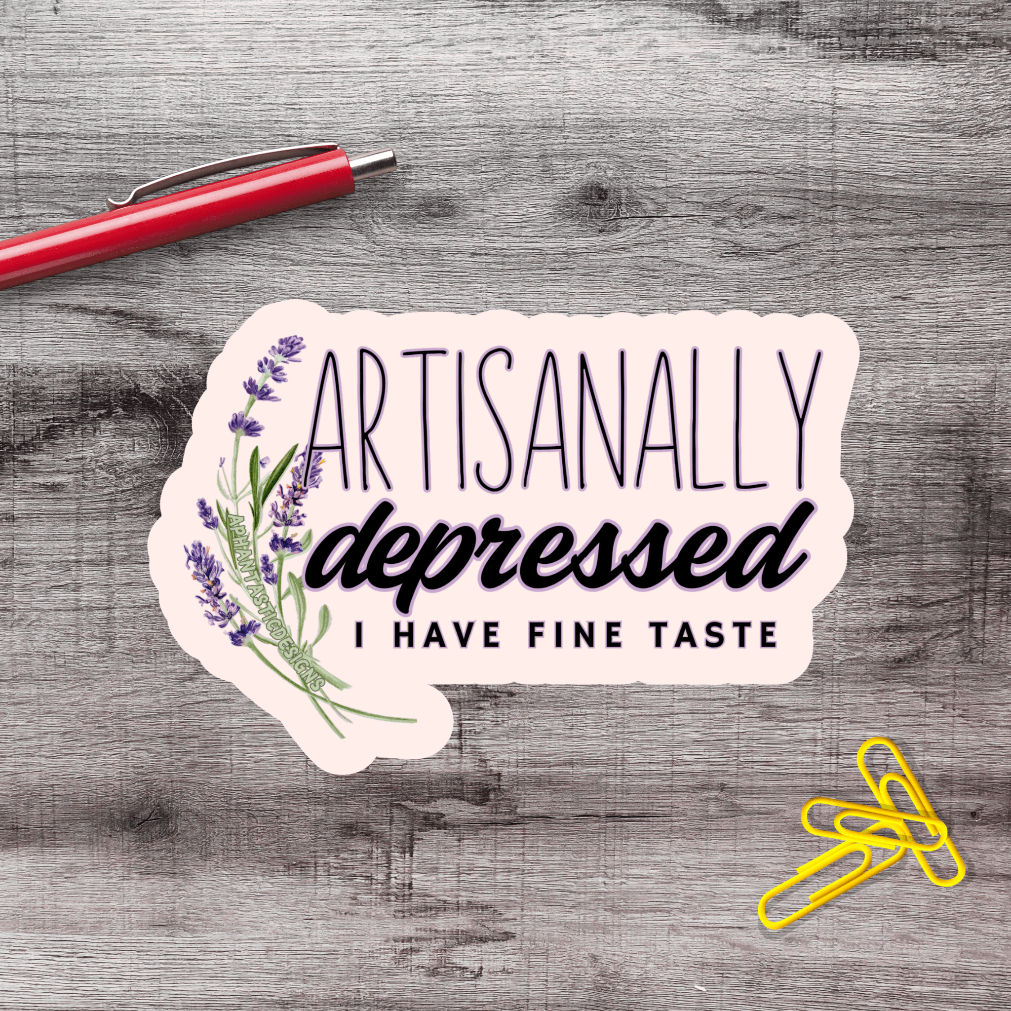 Artisannally Depressed Mental Health Vinyl Sticker - Aphantastic Designs