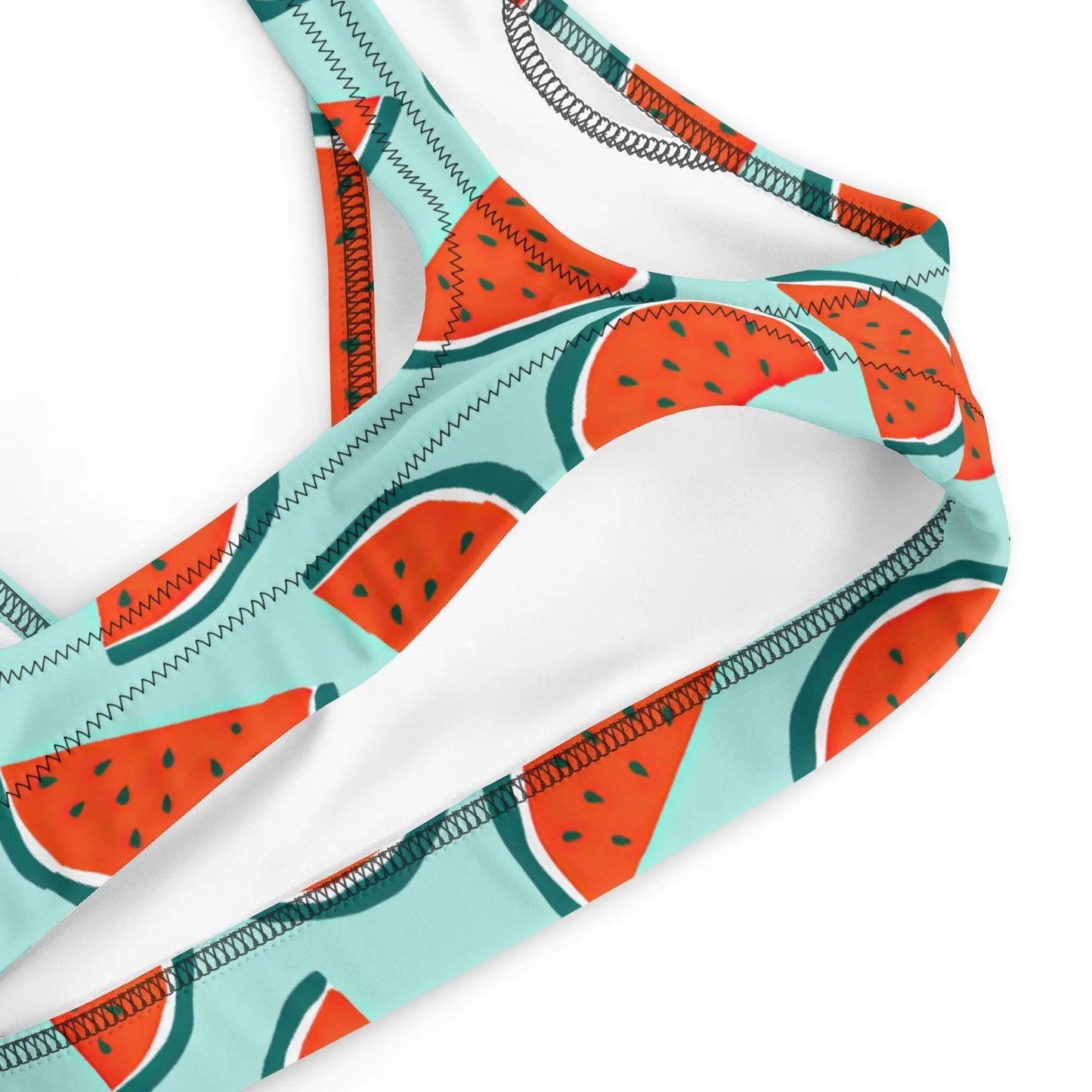 Cute Watermelon Sport or String Bikini Top Teen Festival Rave Fit Womens Swimsuit Removable Padded Top Recycled UPF 50+Sun Protection 2XS–6X Aphantastic Designs