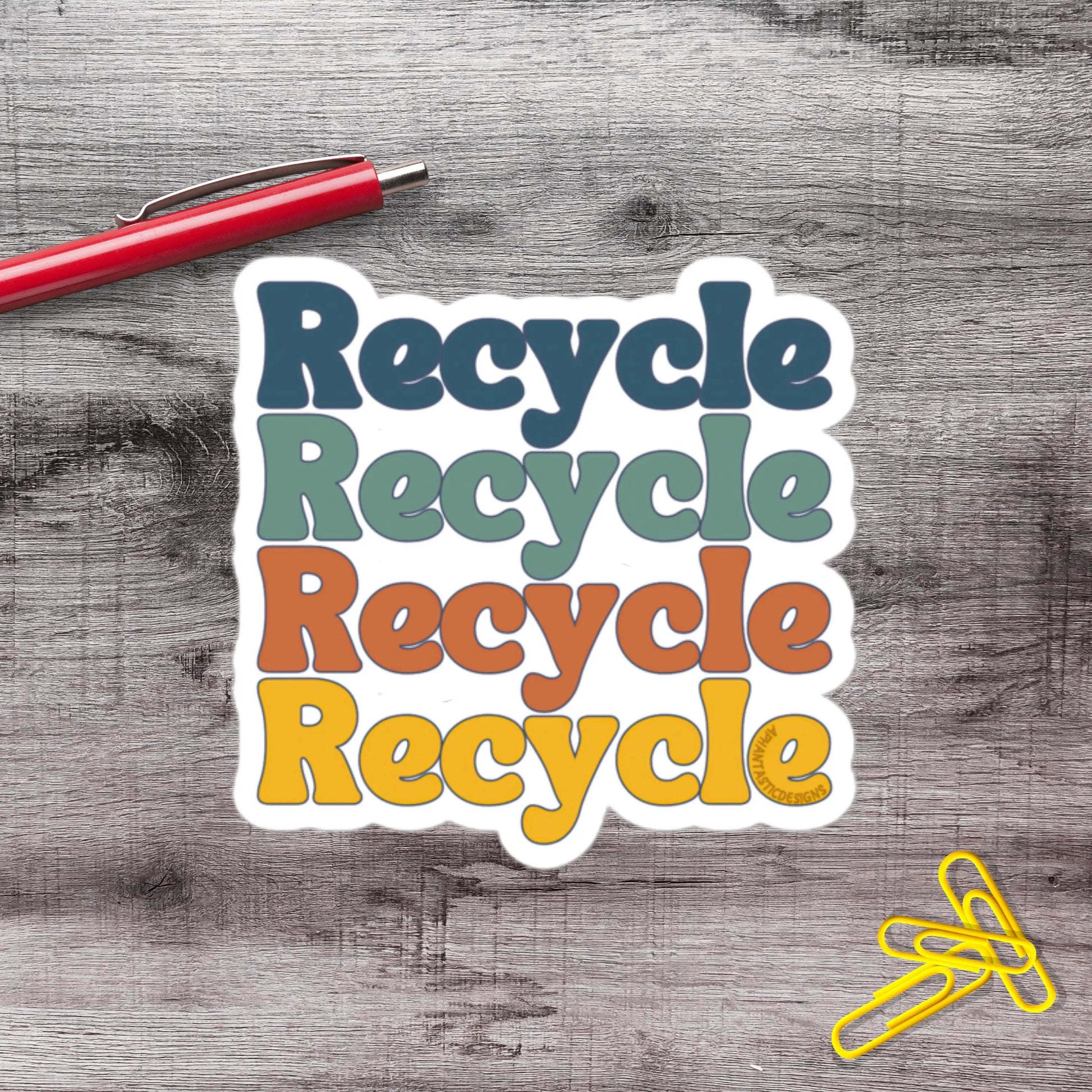 2-6 Inch Vintage Style Recycle Vinyl Sticker Aphantastic Designs