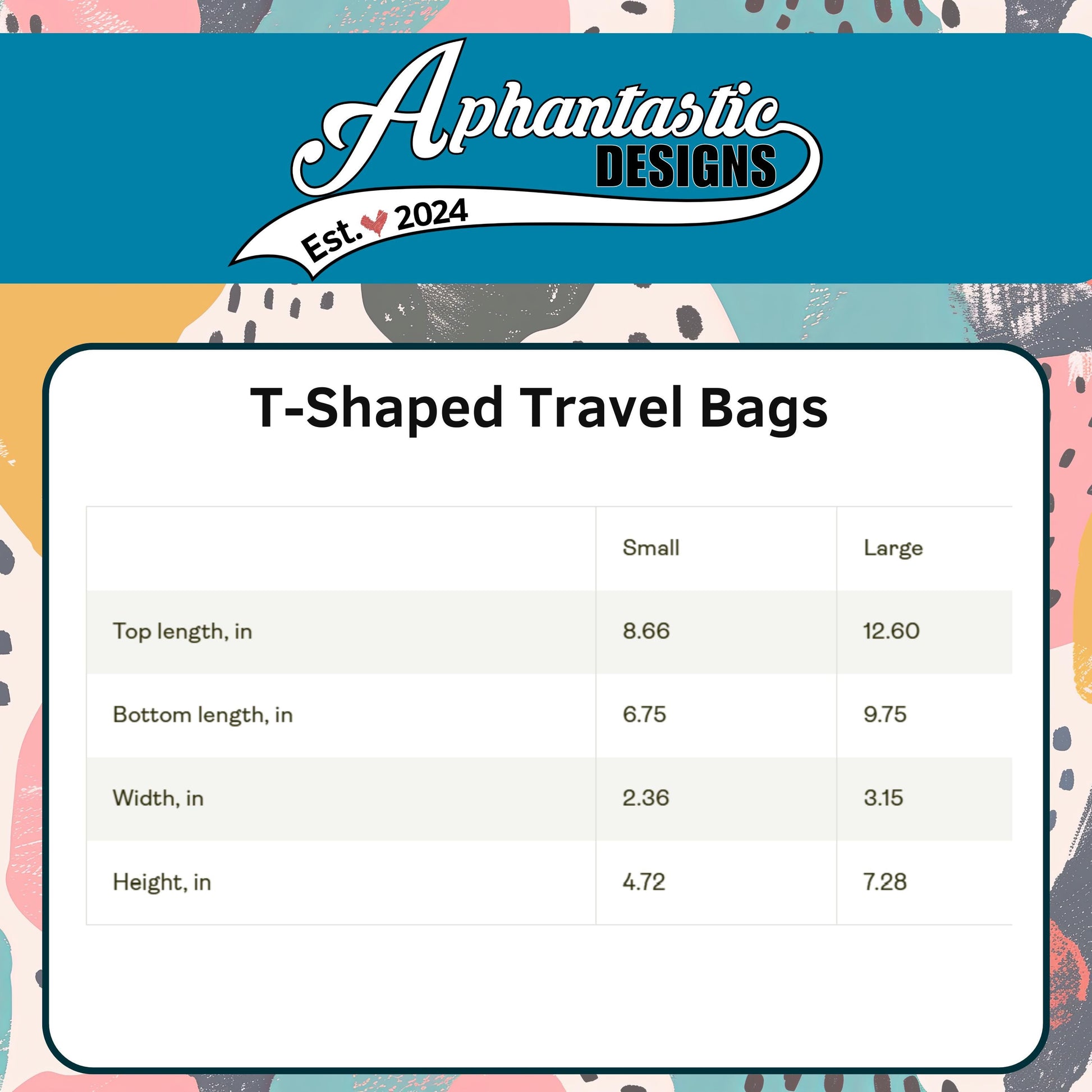 a collection of T-shaped travel bags, each with different dimensions and features. The bags come in various sizes, including small, medium, and large, and have different widths and heights. The image provides a visual representation of these travel bags, allowing viewers to compare their sizes and features.