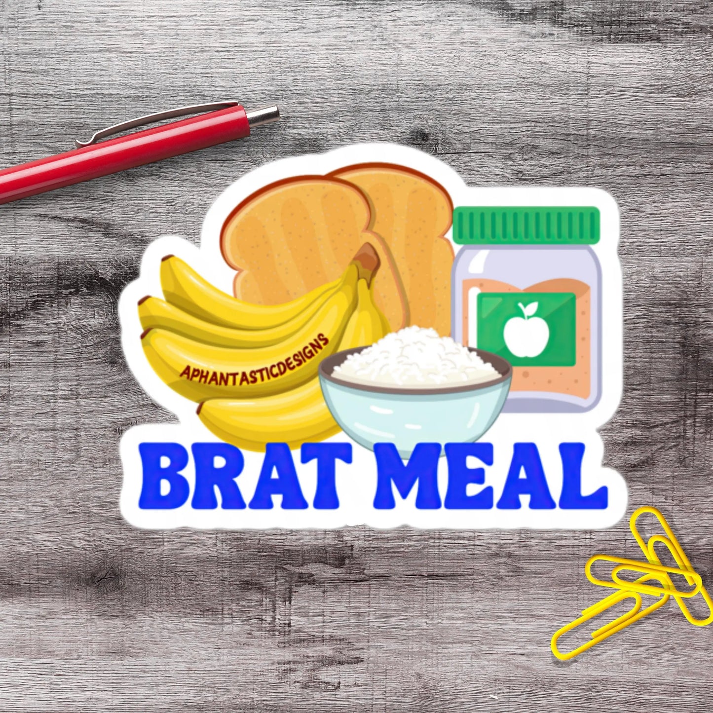 2-6 Inch BRAT Diet Chronic Illness Disability Vinyl Sticker Aphantastic Designs