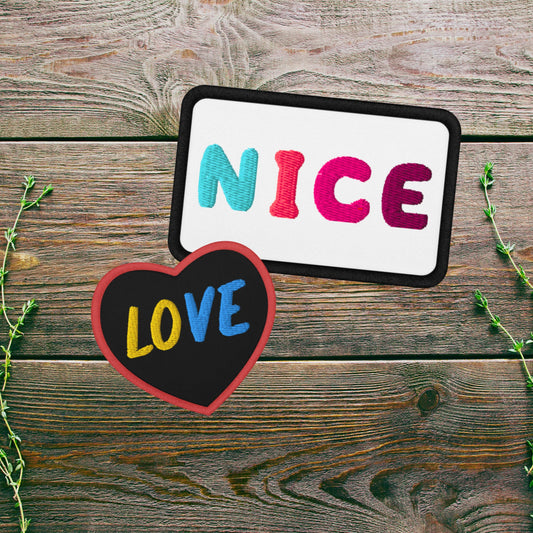 Personalized Custom Embroidered Patch, Heart, Circle, Square (Iron-On)