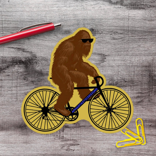 Bigfoot Bicycle Vinyl Sticker - Aphantastic Designs