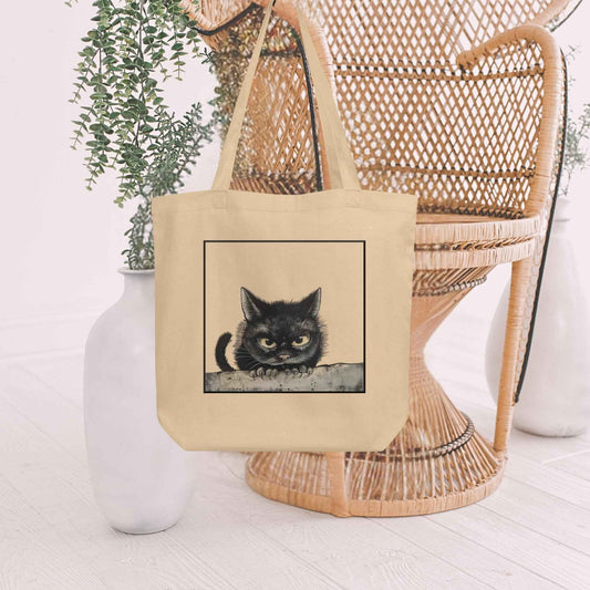 Black Cat Organic Cotton Tote Bag