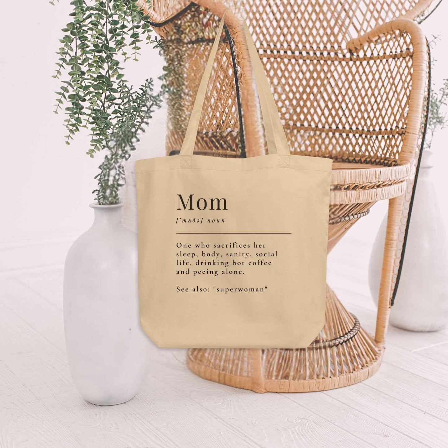 Book Lover Mom Organic Cotton Tote Bag
