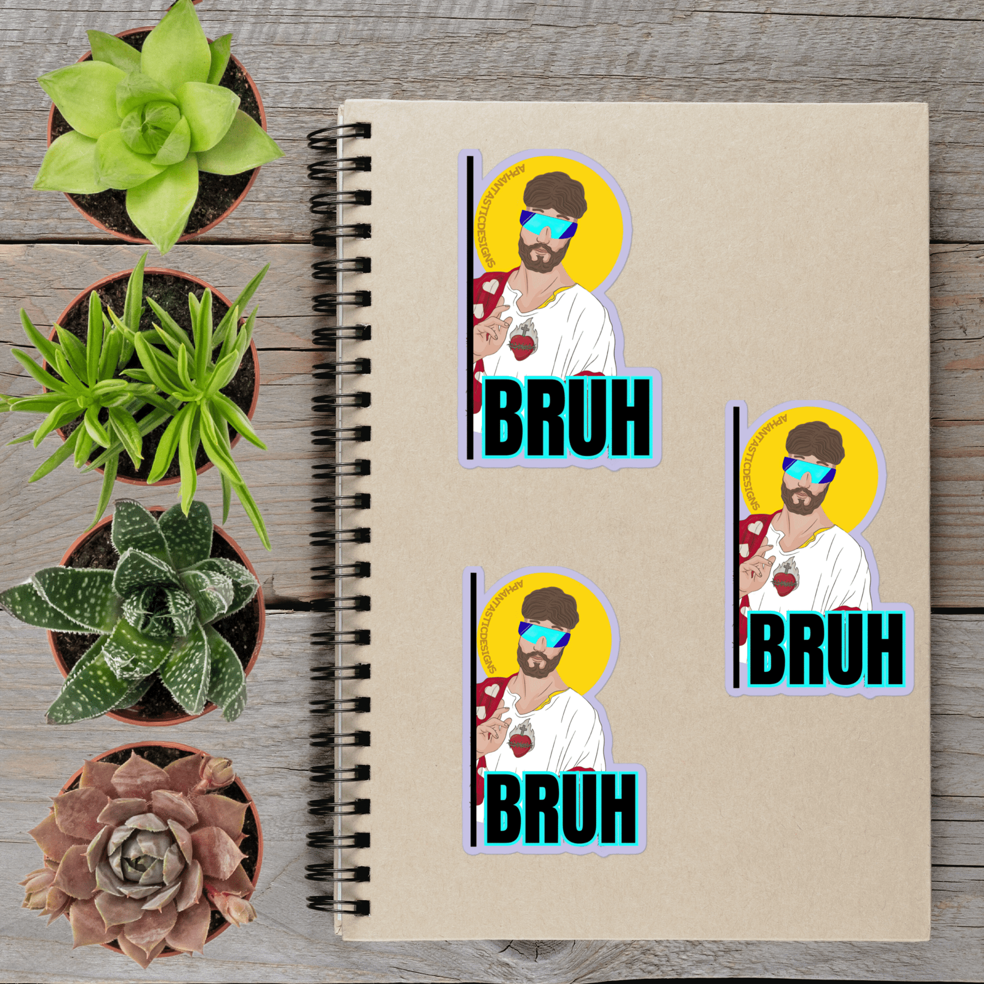 Bruh Rizz Jesus Gen Z Alpha Slang Vinyl Sticker - Aphantastic Designs