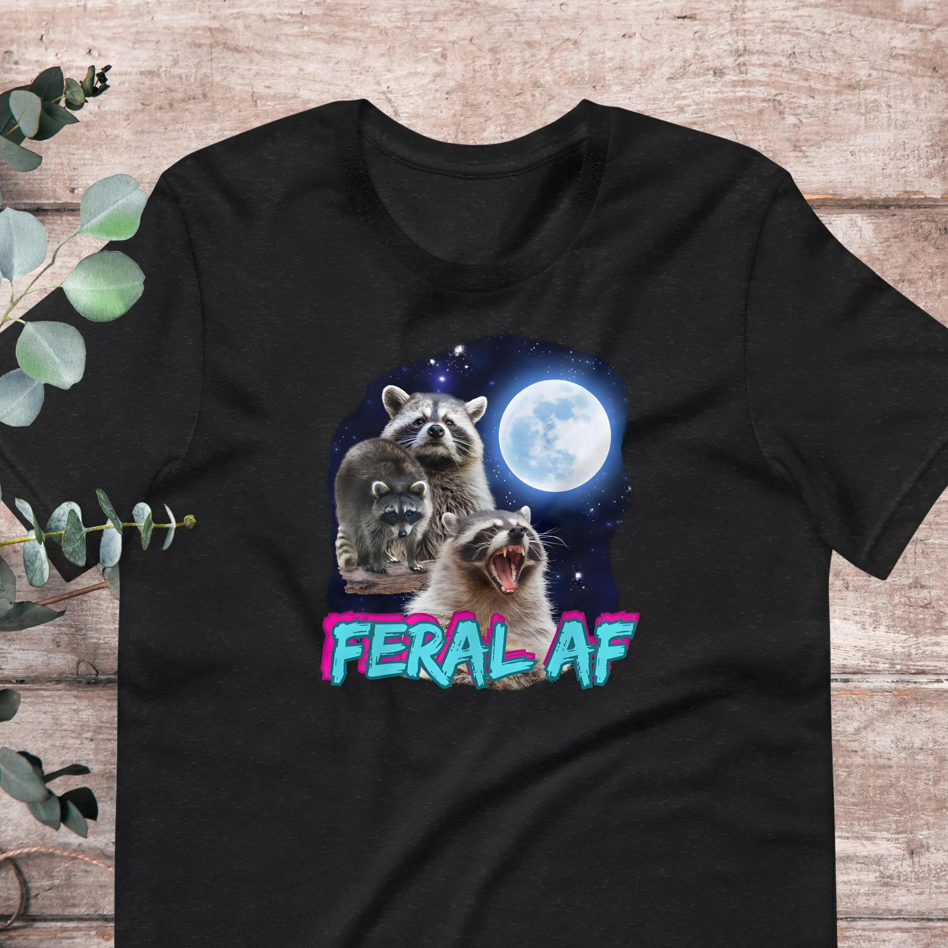 Feral AF Raccoon Moon T-Shirt | Baby Toddler Adult Aphantastic Designs