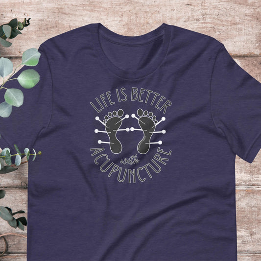 Life Is Better With Acupuncture T-Shirt Point Acupuncturist Gift TCM Chinese Medicine Herbalist Holistic Practitioner Tee XS–5XL Adult Plus Aphantastic Designs