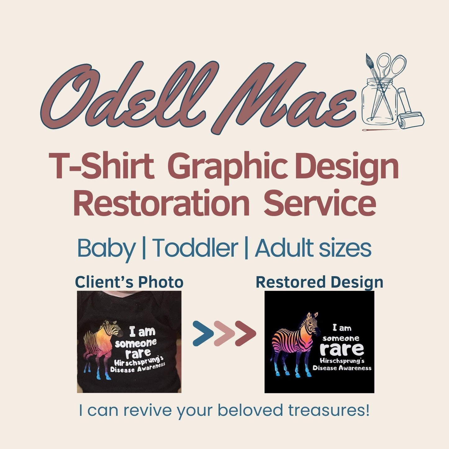 Custom Printed T-Shirt Restoration | Baby to Adult 5XL