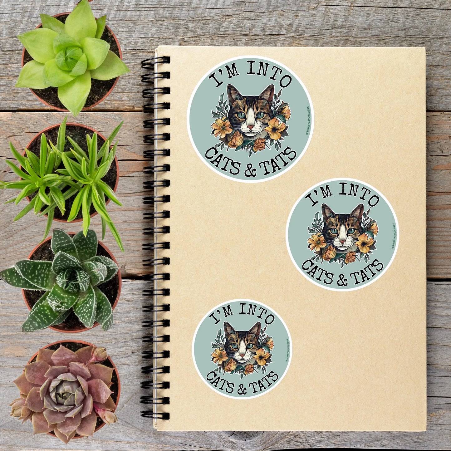 2-6 Inch I'm Into Cats And Tats Vinyl Sticker Aphantastic Designs