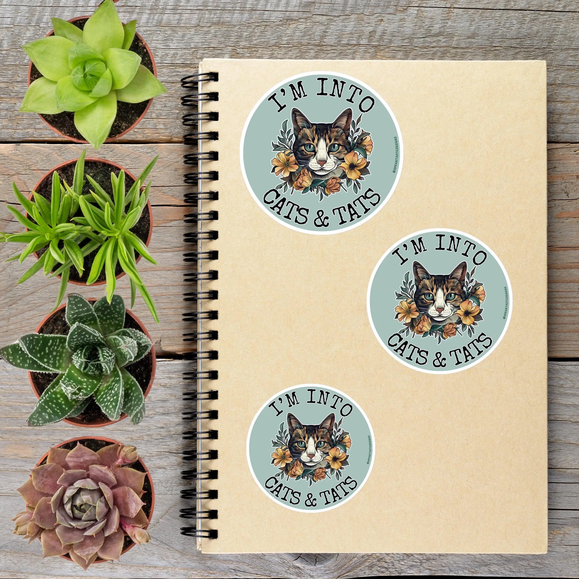 2-6 Inch I'm Into Cats And Tats Vinyl Sticker Aphantastic Designs