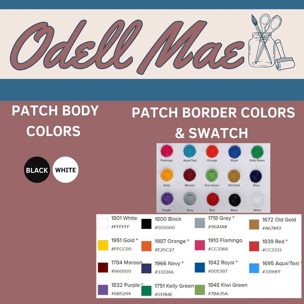 Custom Embroidered Patch | Iron-On Heart, Circle, Square