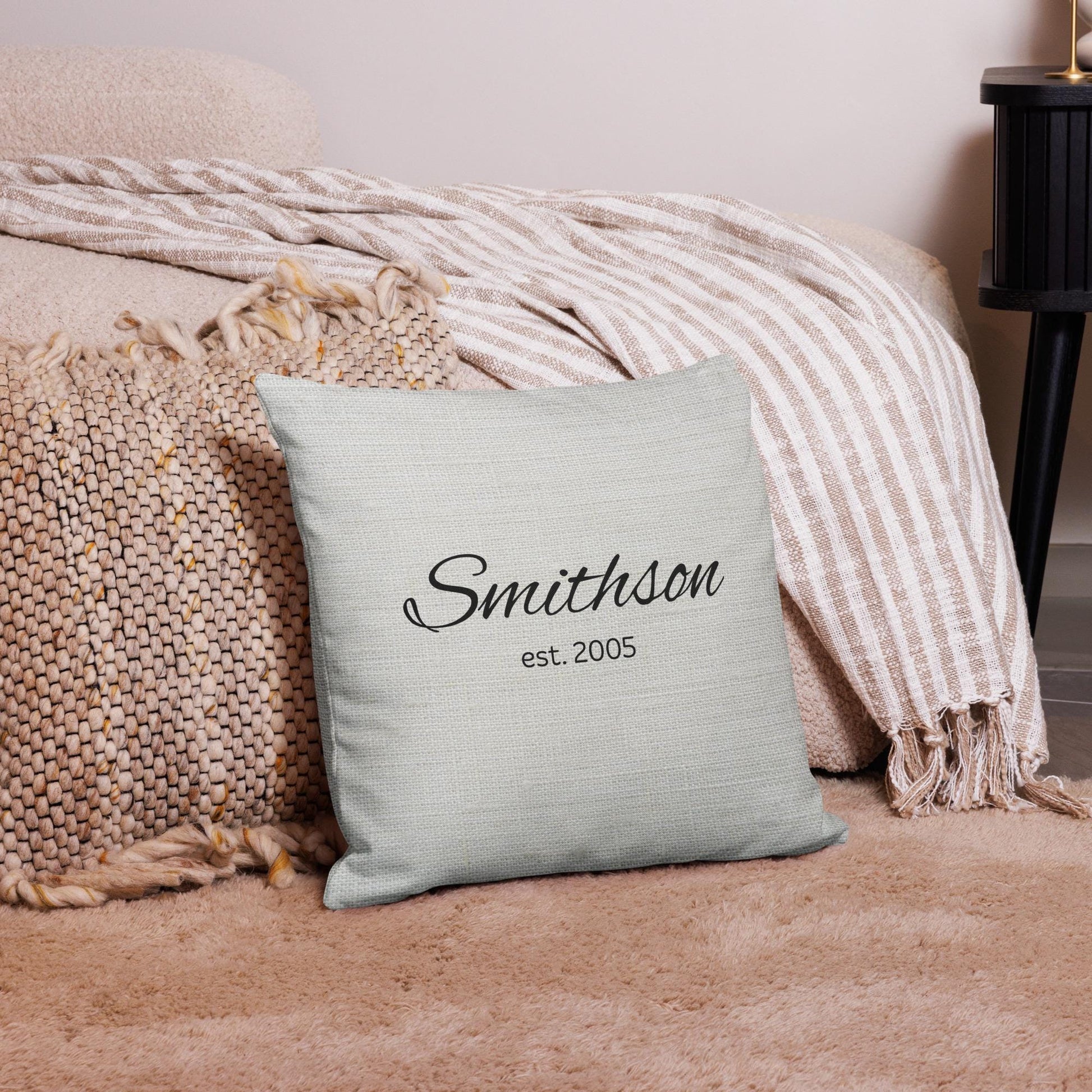 Custom Family Name Throw Pillow - Aphantastic Designs