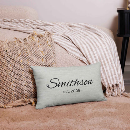 Custom Family Name Throw Pillow