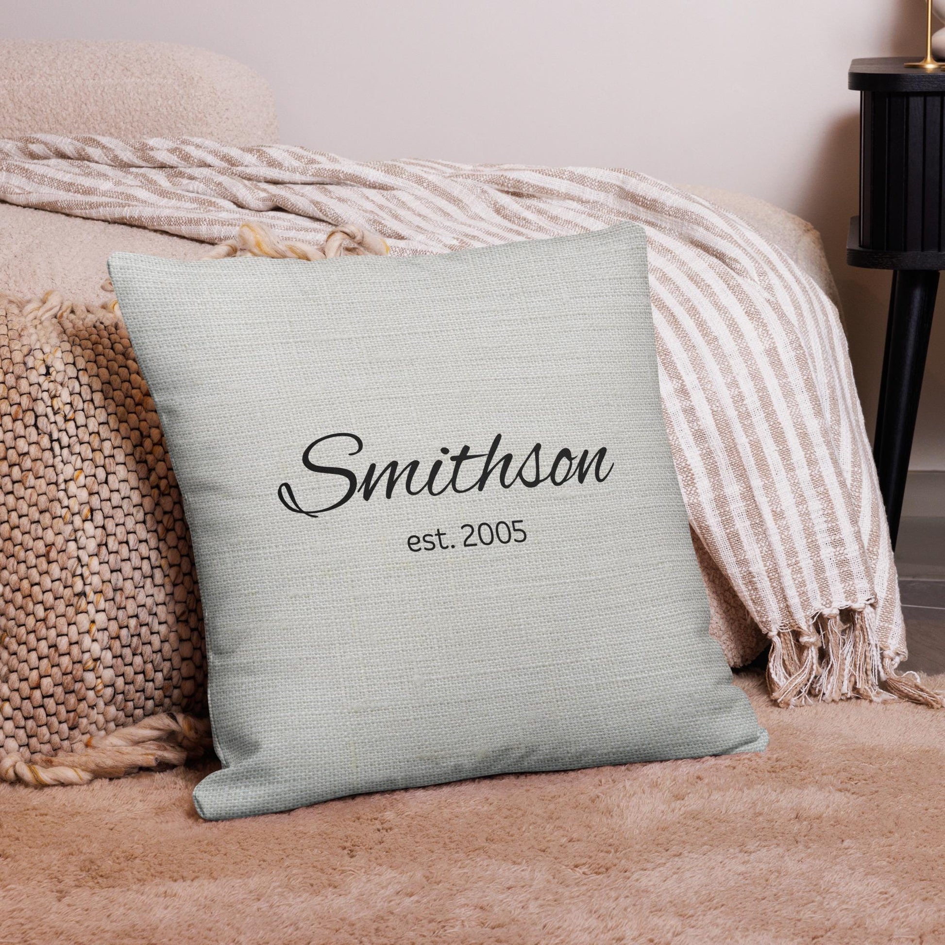 Custom Family Name Throw Pillow - Aphantastic Designs