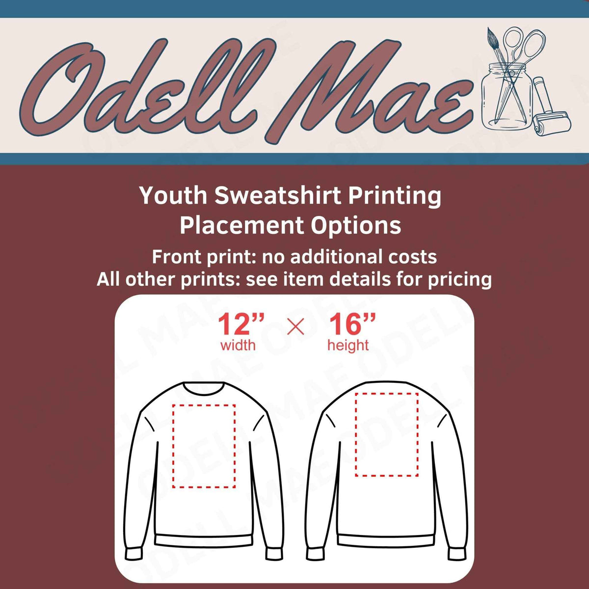 Custom Printed Youth Big Kids Sweatshirt