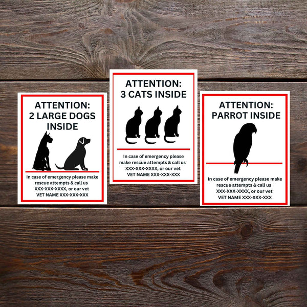 Custom Save My Pet Emergency Vinyl Sticker