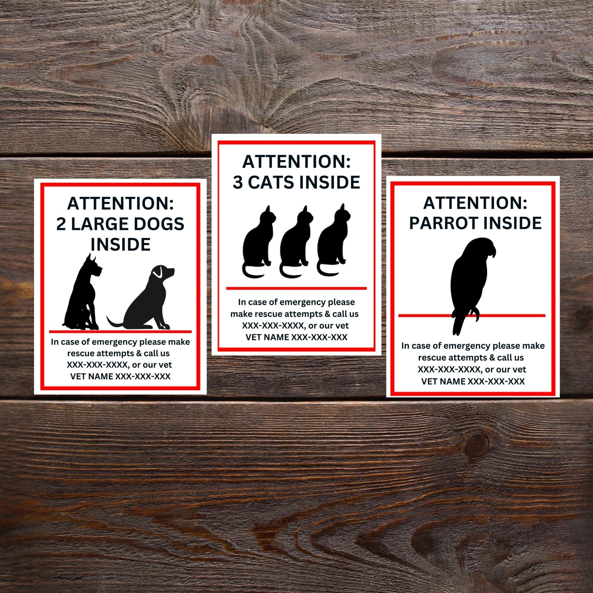 Custom Save My Pet Emergency Vinyl Sticker - Aphantastic Designs