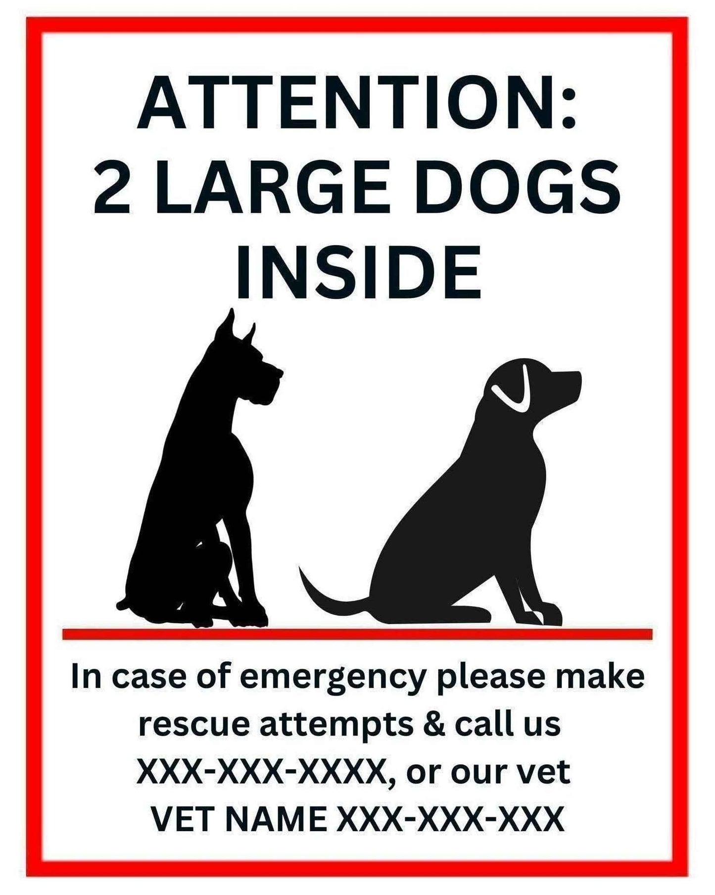 Custom Save My Pet Emergency Vinyl Sticker