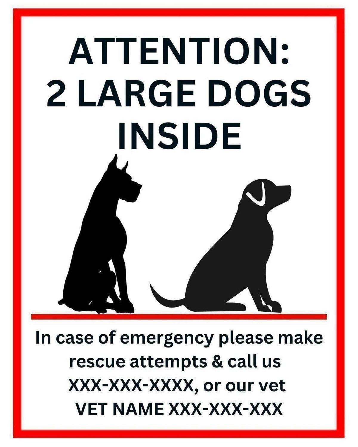 Custom Save My Pet Emergency Vinyl Sticker