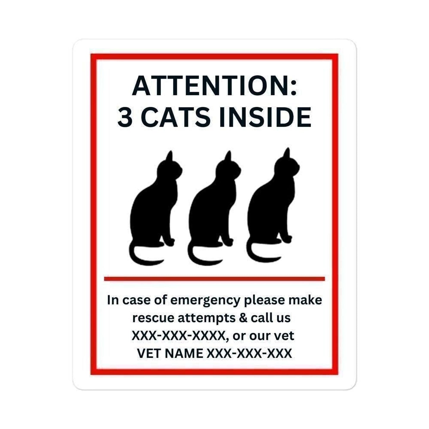 Custom Save My Pet Emergency Vinyl Sticker - Aphantastic Designs