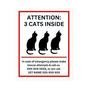 Custom Save My Pet Emergency Vinyl Sticker