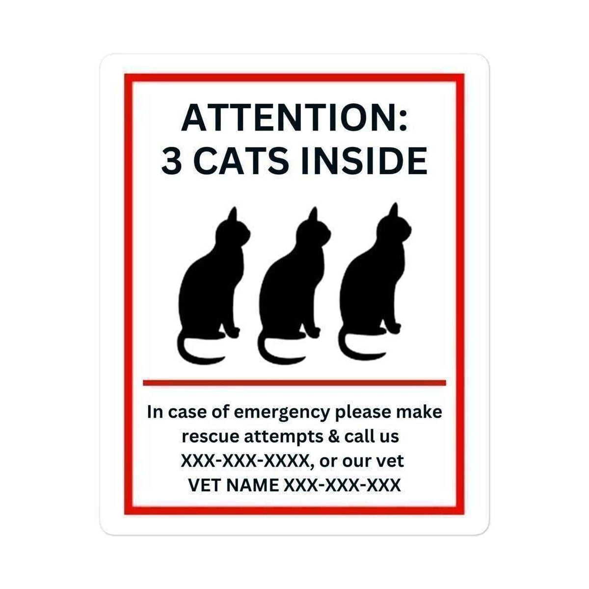 Custom Save My Pet Emergency Vinyl Sticker
