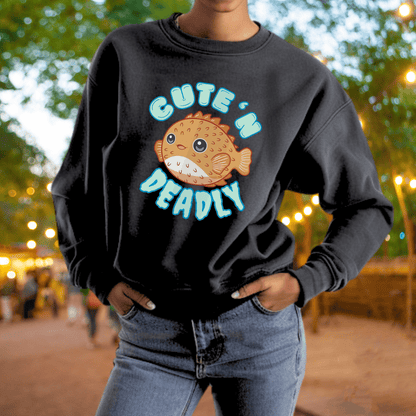 Cute N Deadly Pufferfish Sweatshirt | Adult S–3XL - Aphantastic Designs