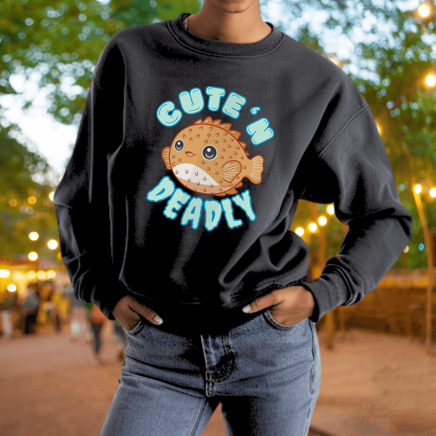 Cute N Deadly Pufferfish Sweatshirt | Adult S–3XL - Aphantastic Designs