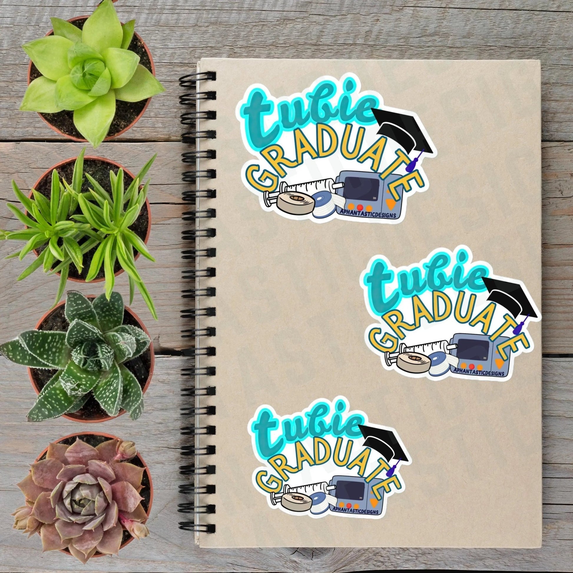 Cute Tubie Graduate Feeding Tube Awareness Vinyl Sticker - Aphantastic Designs