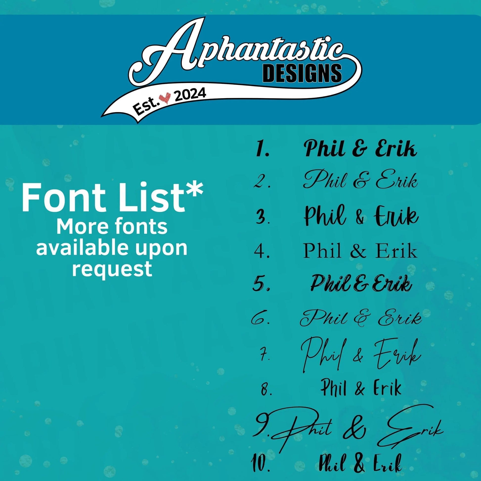 the font list for the font list