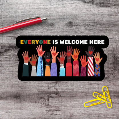 2-6 Inch Everyone Is Welcome Anti Trump Political Protest Vinyl Sticker Aphantastic Designs