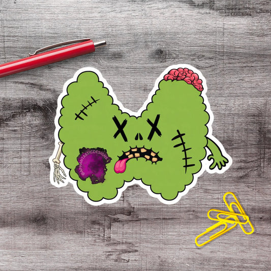 2-6 Inch Zombie Thyroid Vinyl Sticker Aphantastic Designs