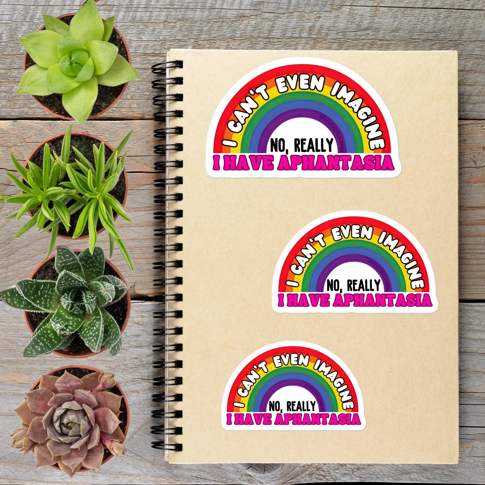 2-6 Inch Aphantasia Awareness Rainbow Vinyl Sticker Aphantastic Designs