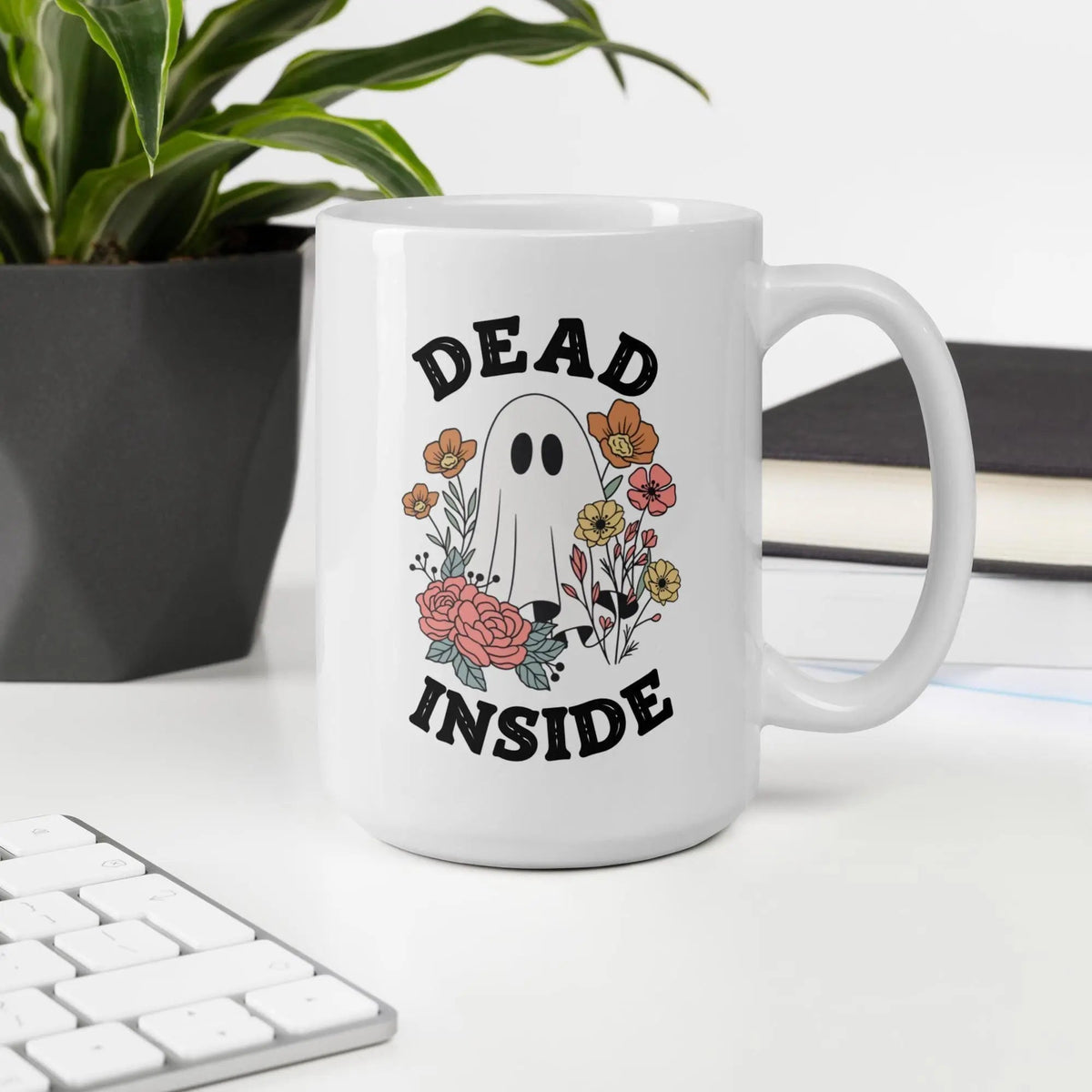 The image is a promotional graphic for a company called "Aphantastic Designs". It features a black sweatshirt with a cat design, a water bottle with stickers, and a plant in a white pot. The text above the image reads "I've tested multiple vendors to find the best premium products around!"