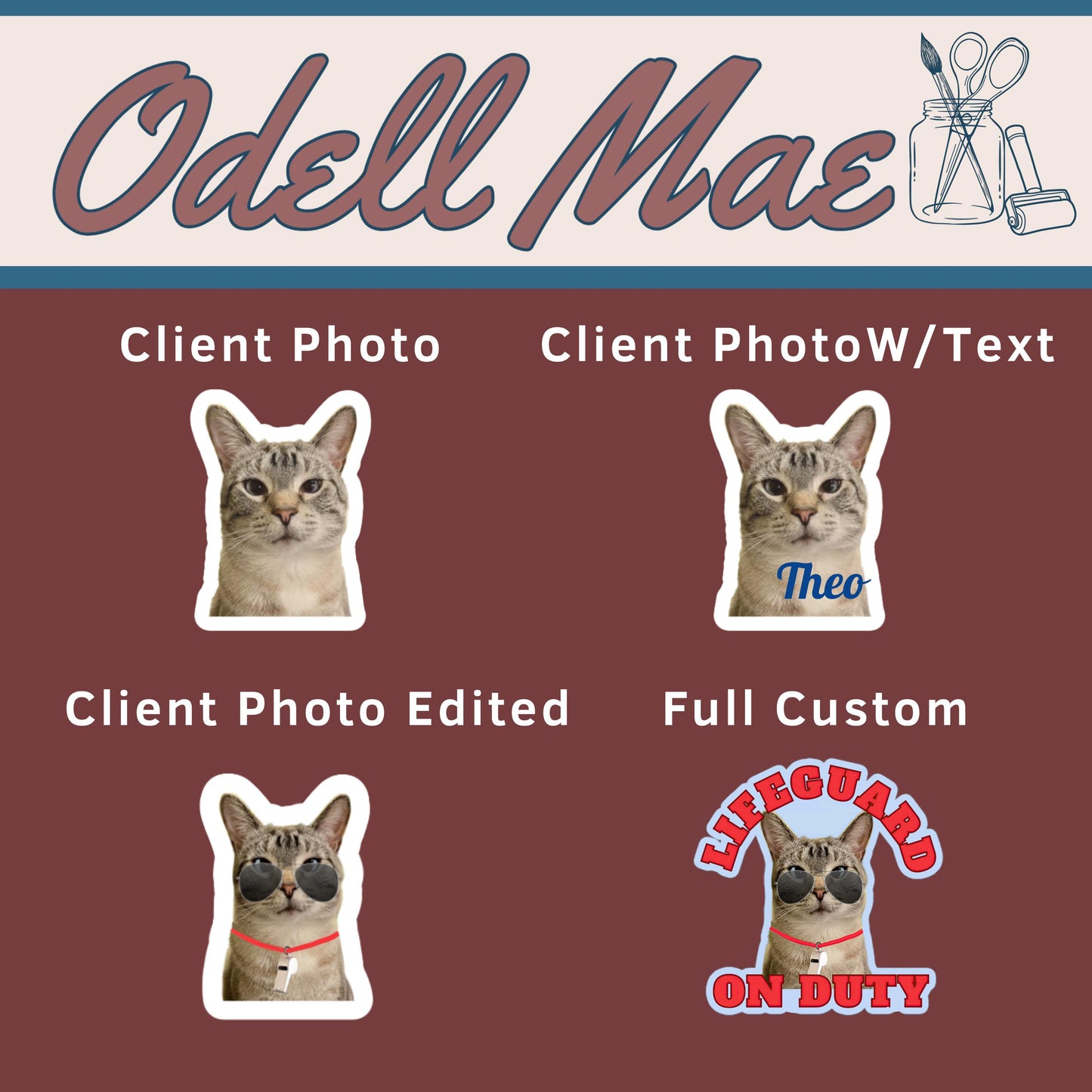 Custom Vinyl Sticker Sheet Die Cut Logo Name Photo For Business Band Influencer Author Marketing