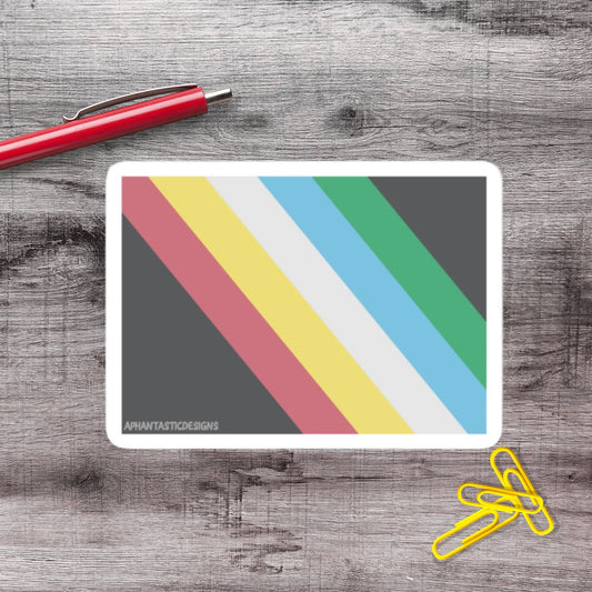 2-6 Inch Disability Pride Flag Vinyl Sticker Aphantastic Designs