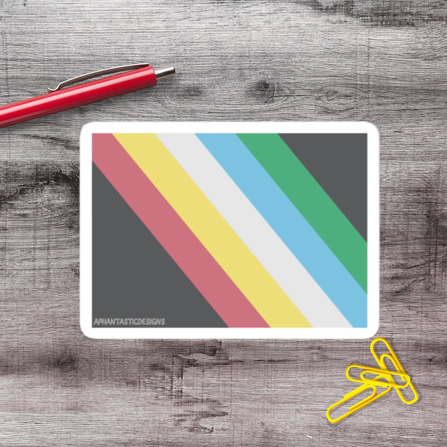 2-6 Inch Disability Pride Flag Vinyl Sticker Aphantastic Designs
