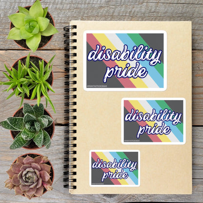 2-6 Inch Disability Pride Retro Style Flag Vinyl Sticker Aphantastic Designs