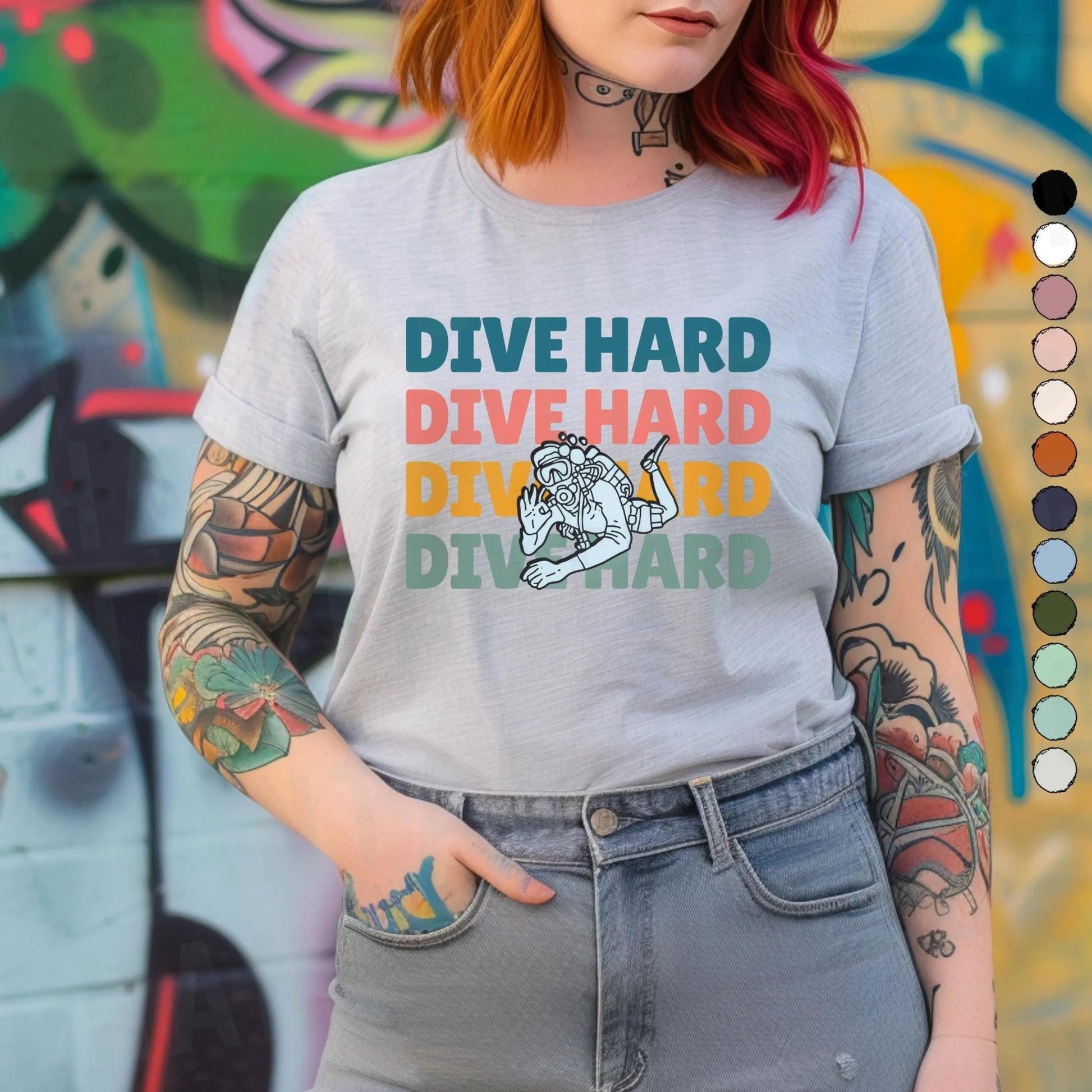 Dive Hard Scuba Diver T-Shirt | Baby Toddler Adult - Aphantastic Designs