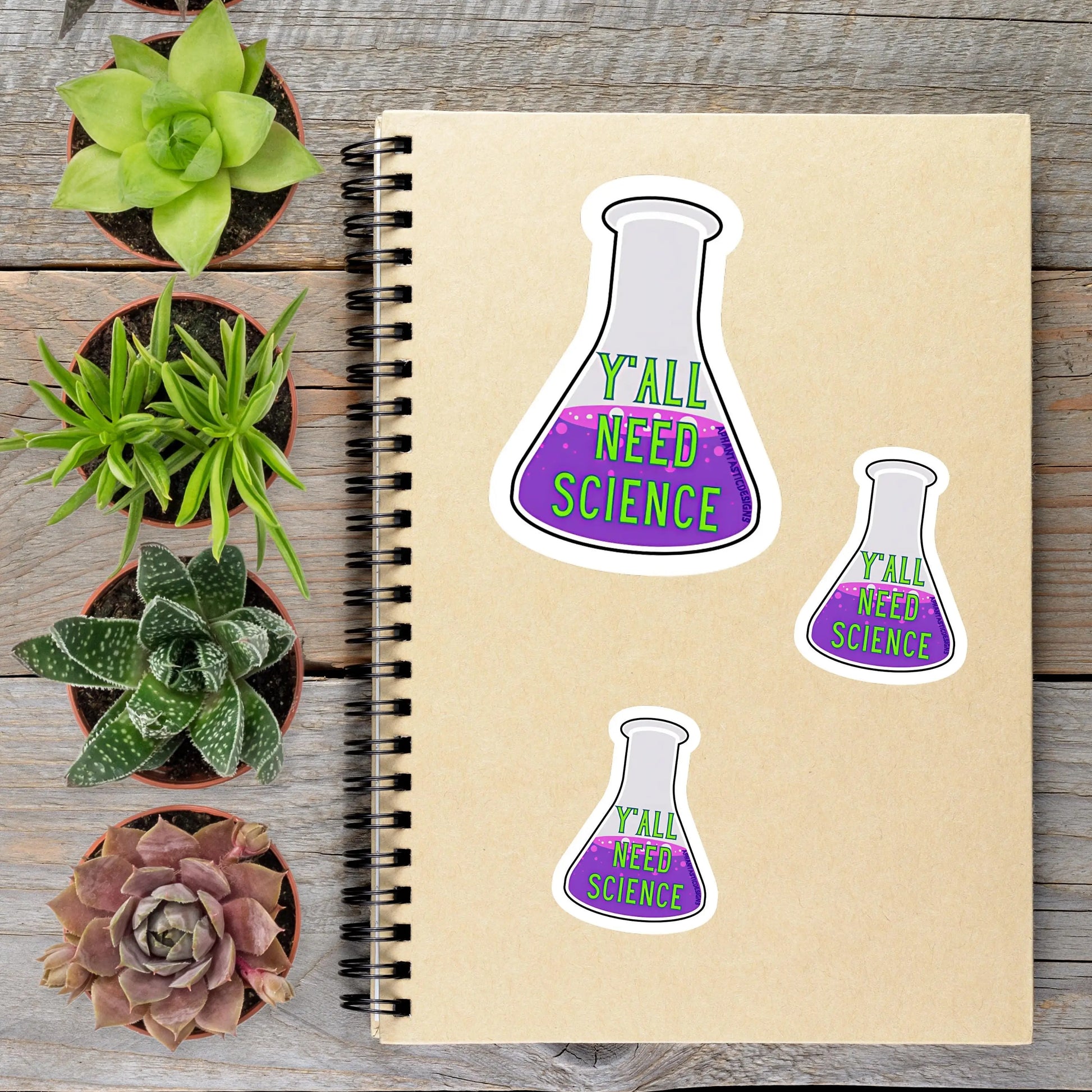 2-6 Inch Y'all Need Science Beaker STEM Vinyl Sticker Aphantastic Designs